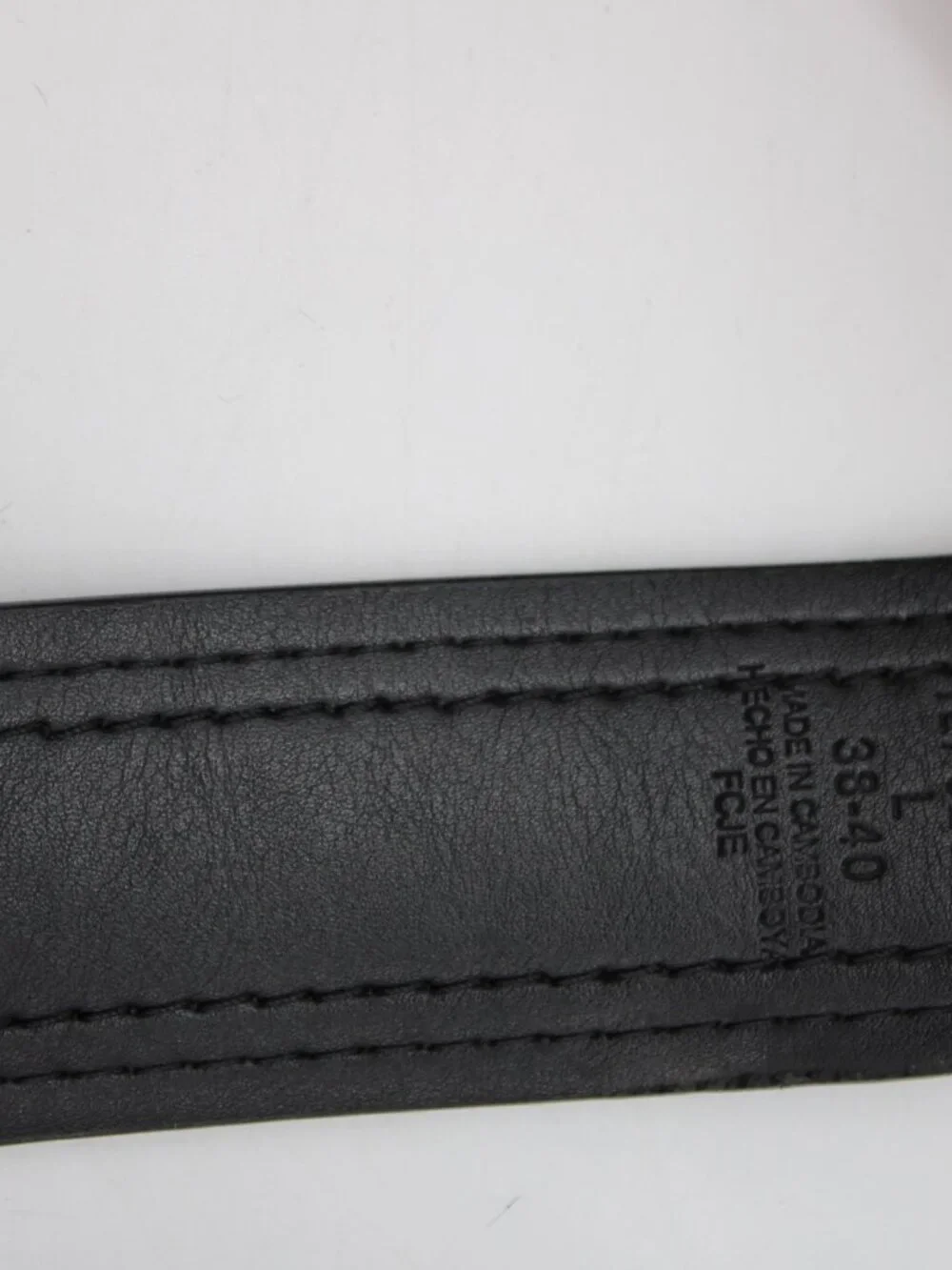 Levi's Synthetic Leather Belt Black Size L 38-40 Work Dress Silver Buckle 1.5